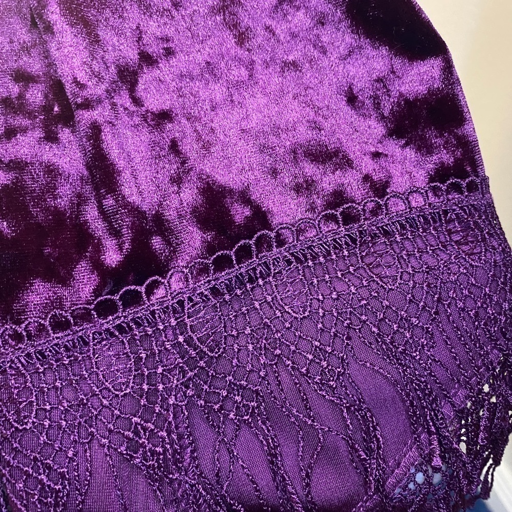Melissa Paige Burgundy Velour Velvet Blouse sz Small - Picture 6 of 8